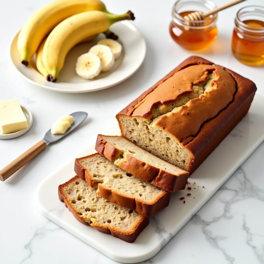 Banana bread air fryer recipe in mini loaf pans with golden crust