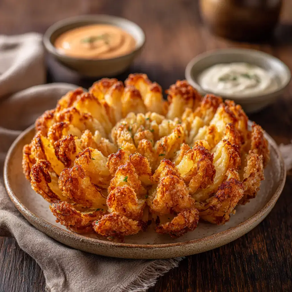 bloomin onion recipe for air fryer crispy golden appetizer