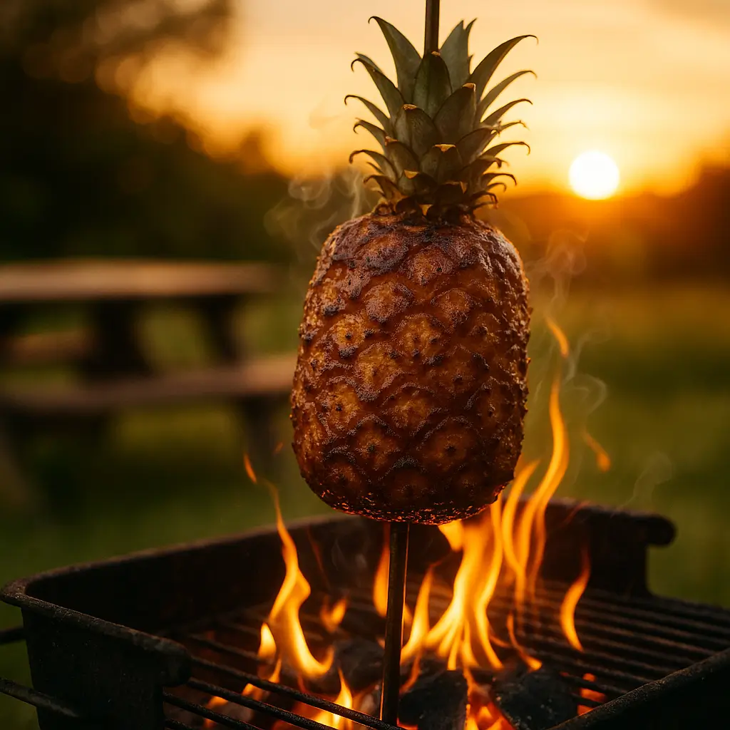 Grilled Brazilian BBQ Pineapple on Outdoor Grill