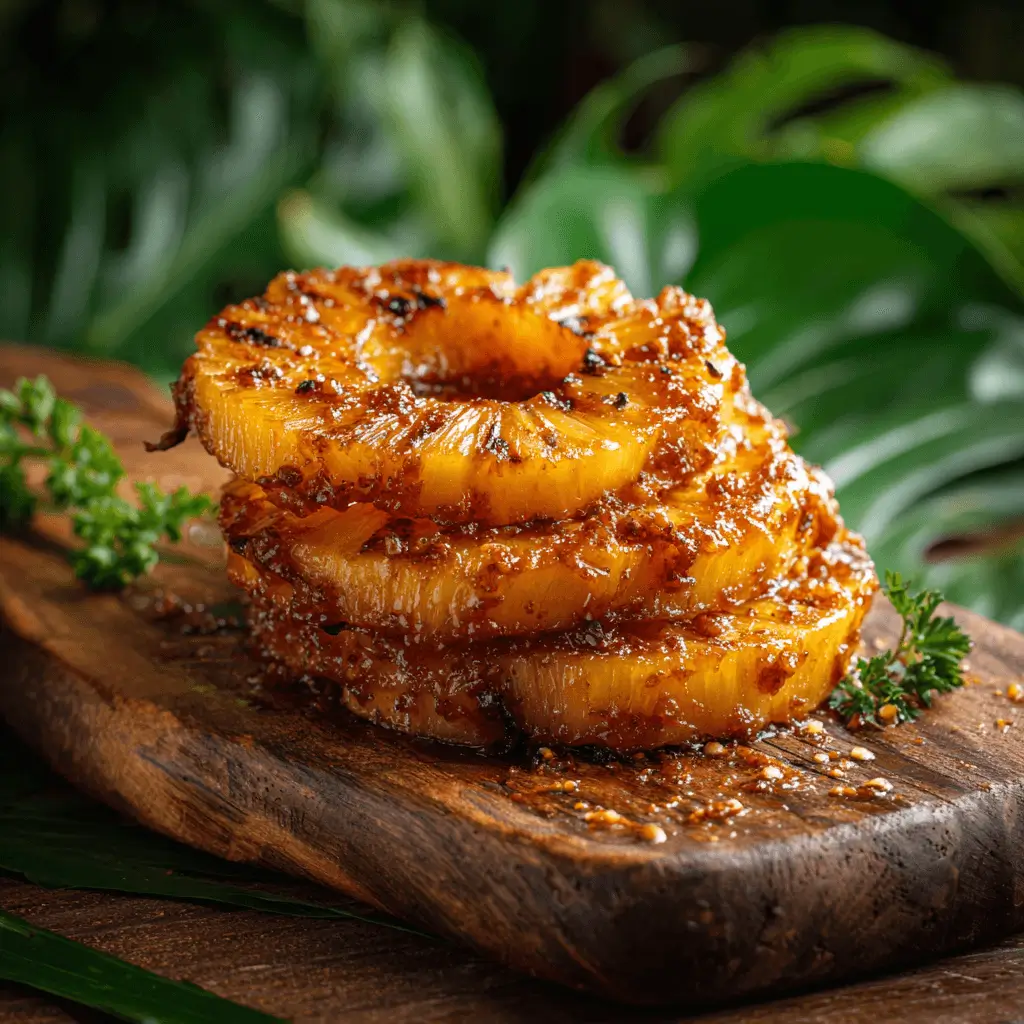 Grilled Brazilian BBQ Pineapple on Outdoor Grill