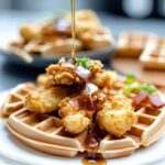 Chicken and waffles recipe air fryer with maple bourbon syrup