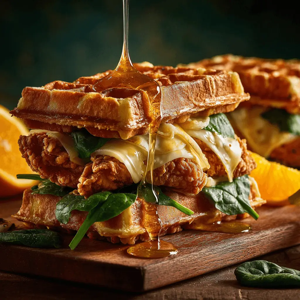 Chicken and waffles recipe air fryer with maple bourbon syrup