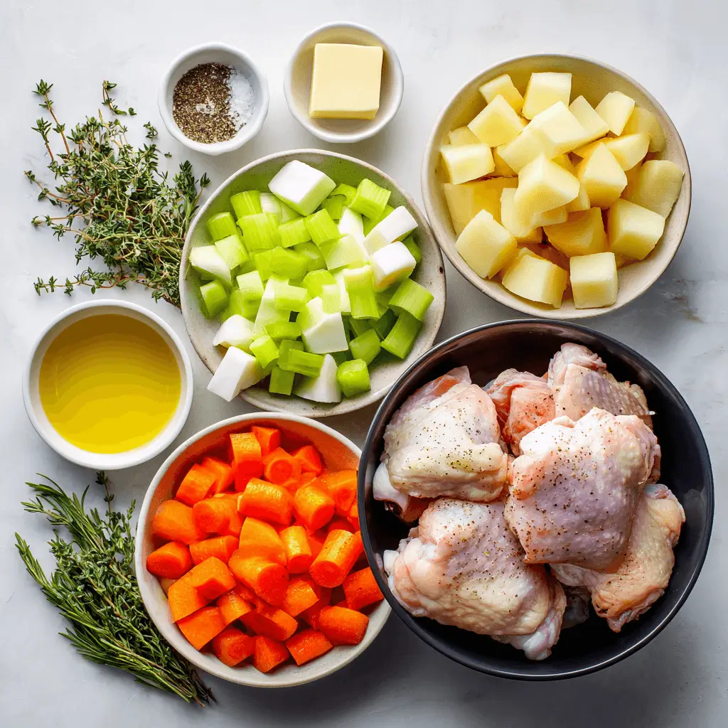 ingredients for chicken breast and vegetable slow cooker recipes