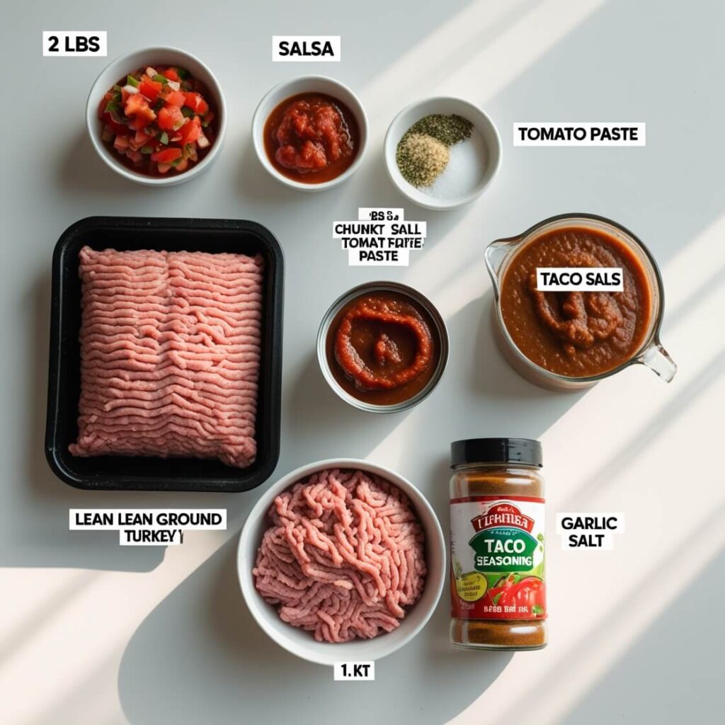 Slow cooker turkey taco filling in crockpot