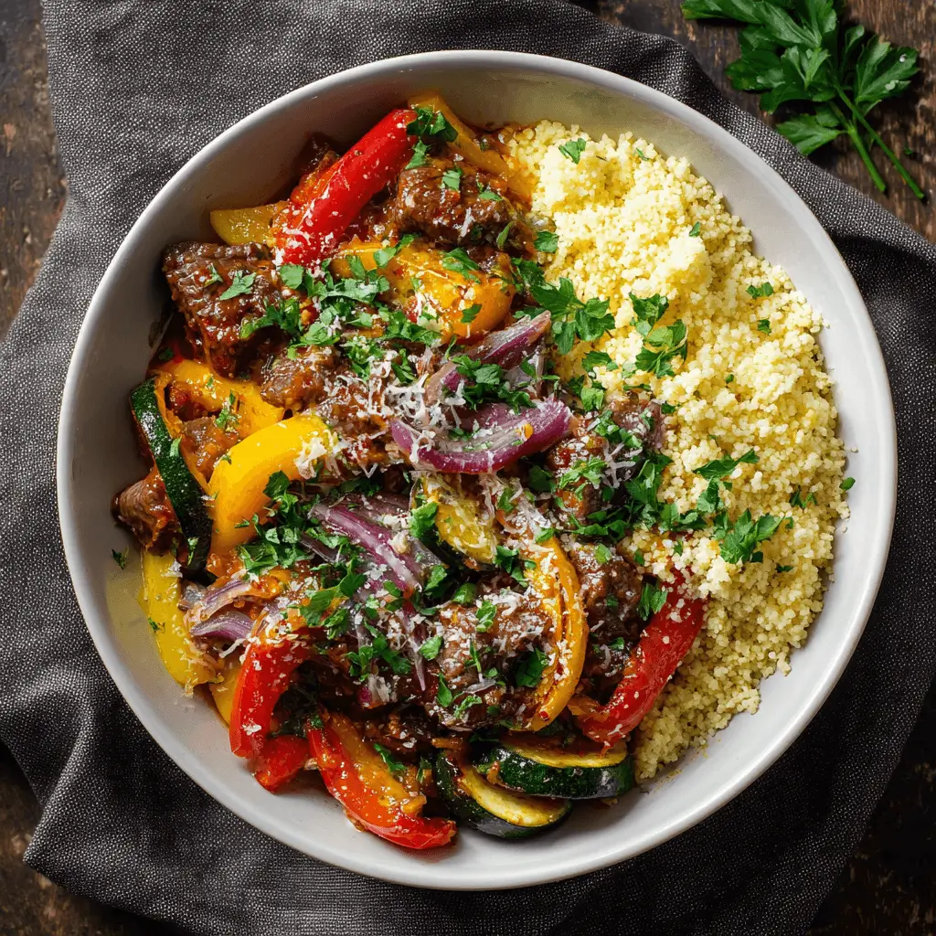 summer slow cooker recipes beef casserole with vegetables and couscous