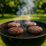 weber bbq burger recipe grilled on backyard charcoal grill