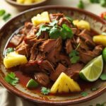 al pastor slow cooker pork tacos with pineapple and cilantro
