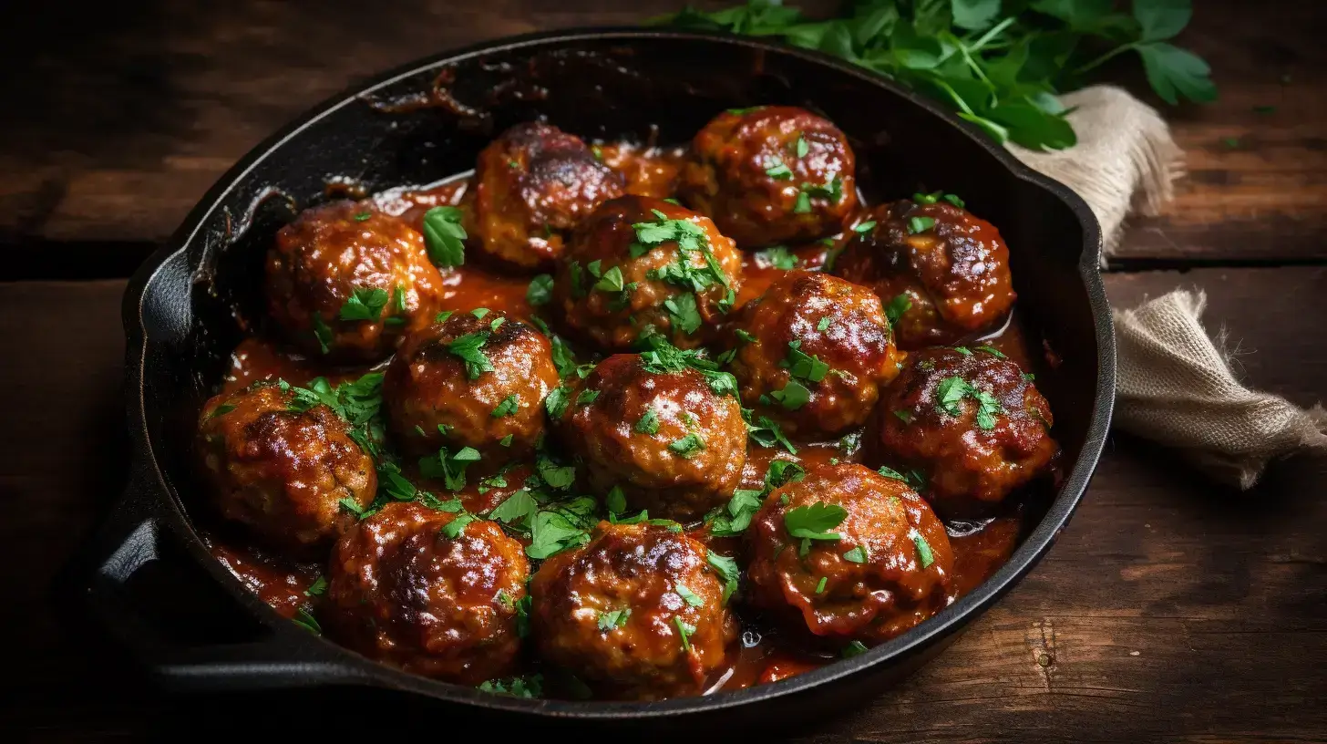BBQ meatballs that stick in skillet with glaze
