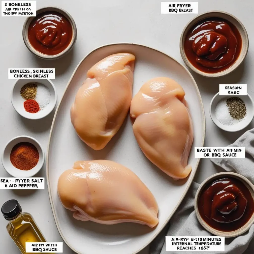 Ingredients for fake BBQ chicken in air fryer slow cooker