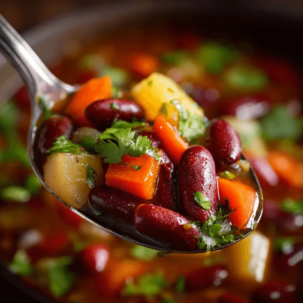 Slow cooker black beans served in a rustic bowl