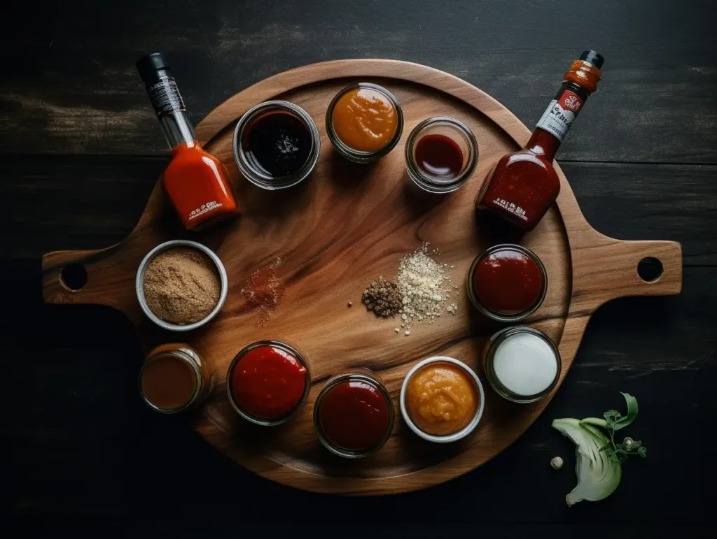 Sugar-free BBQ sauce ingredients on cutting board