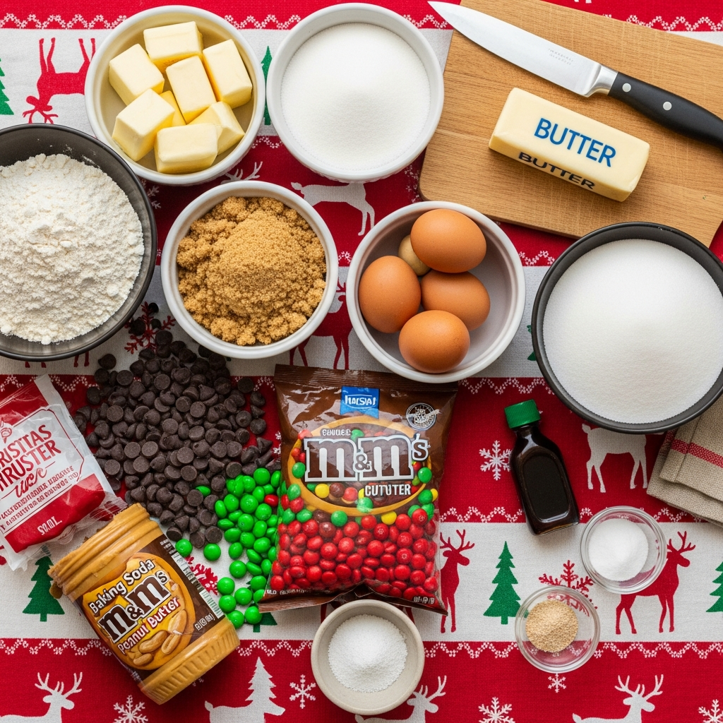 Christmas monster cookiesingredients