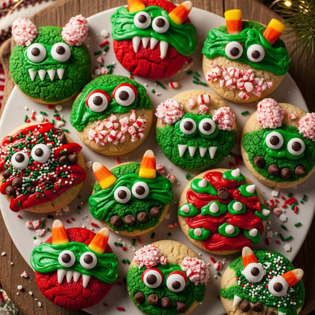 Christmas monster cookiessteps