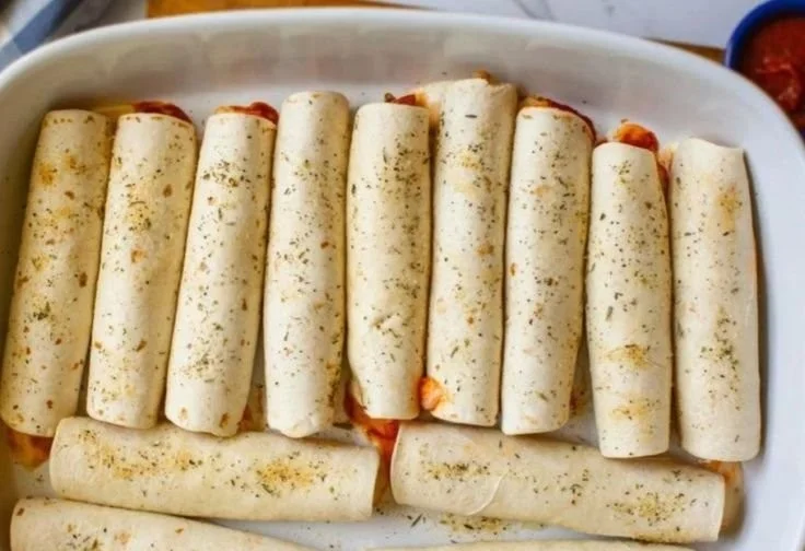 Homemade Pizza Roll Ups filled with cheese and pepperoni