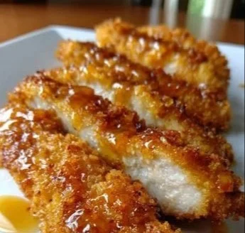 Air Fryer honey butter garlic chicken tenders served on a plate