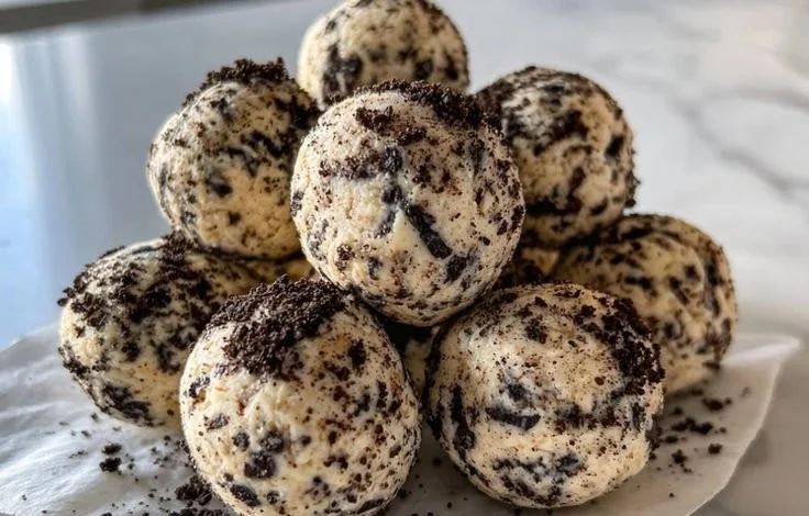Cream Cheese Oreo Protein Balls recipe for healthy snacking.