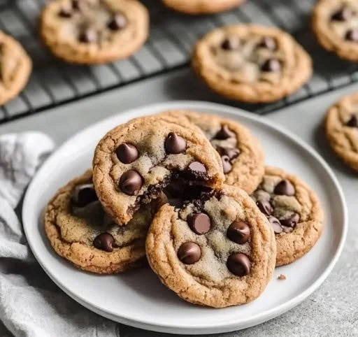 Healthy chocolate chip cookies baked for guilt-free indulgence.