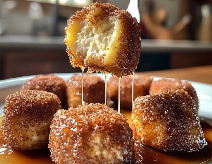 Healthy cinnamon apple cottage cheese bites ready to enjoy.