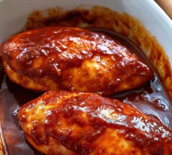 Delicious oven-baked BBQ chicken breasts ready to serve