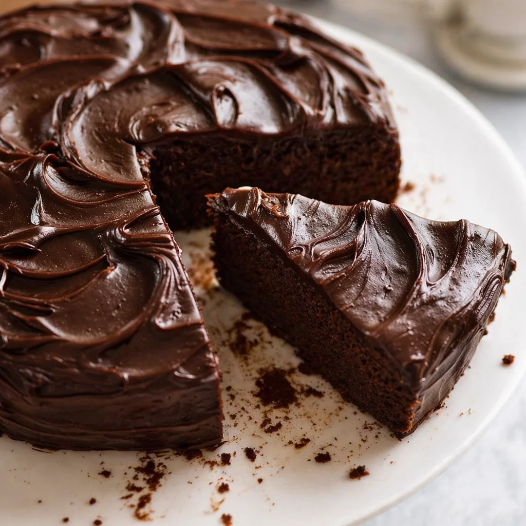 Ultimate chocolate fudge cake recipe with rich and moist texture topped with fudge frosting.