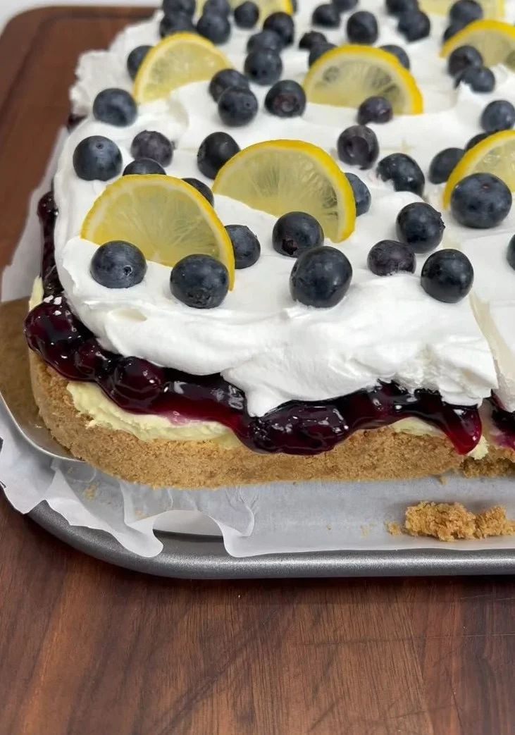 Delicious blueberry lemon dessert showcasing vibrant colors and fresh ingredients.