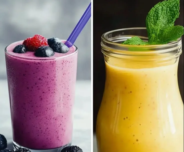 A colorful array of summer smoothies featuring fresh fruits and vegetables