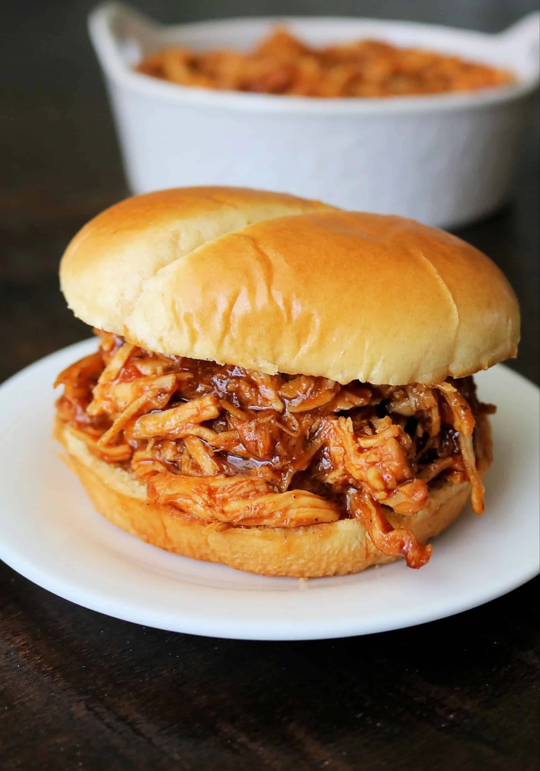 Delicious crockpot BBQ chicken dish beautifully presented