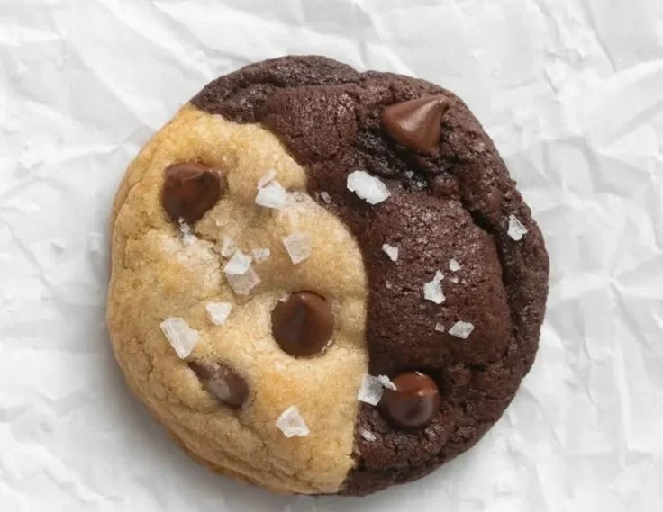 Freshly baked Brookie Cookies showcasing rich chocolate and cookie layers.