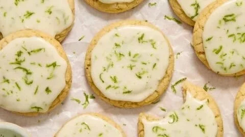 Delicious chewy Key Lime Cookies with a vibrant lime flavor.