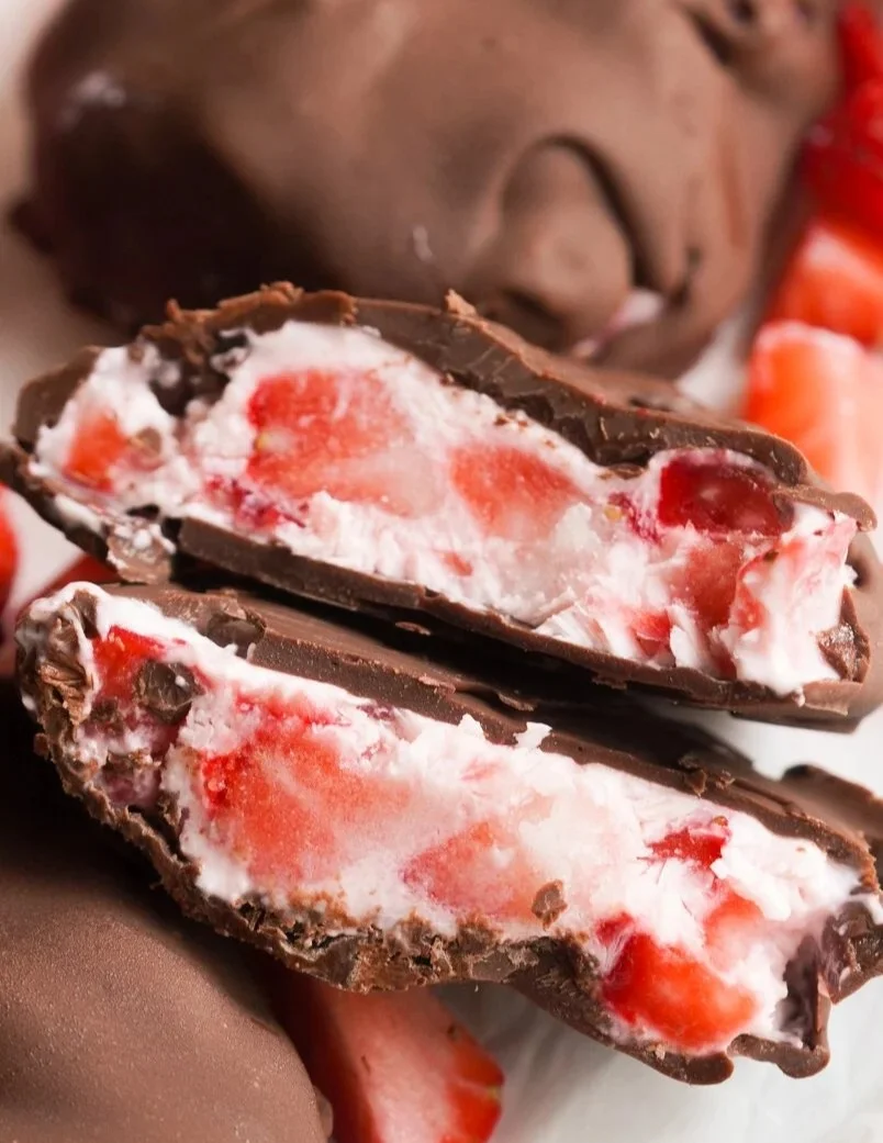 Chocolate strawberry yogurt clusters for a sweet and healthy treat