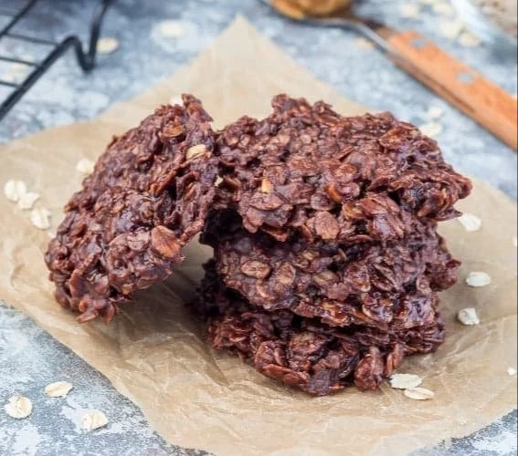 Delicious classic no-bake cookies on a plate ready to enjoy.