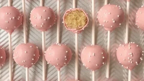 Delicious homemade birthday cake pops inspired by Starbucks recipe.