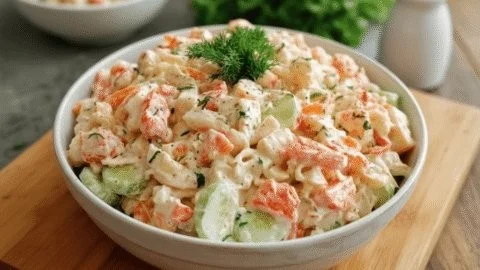 Delicious Crab Salad prepared by Paula Deen with fresh ingredients and vibrant flavors.