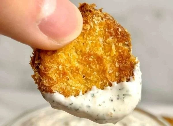 Crispy air fryer fried pickles served with dipping sauce