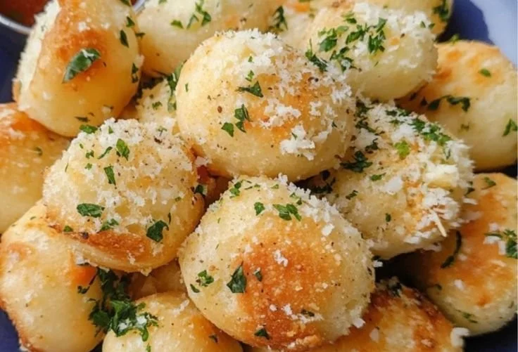 Crispy Parmesan bread bites, golden and delicious, perfect for snacking.