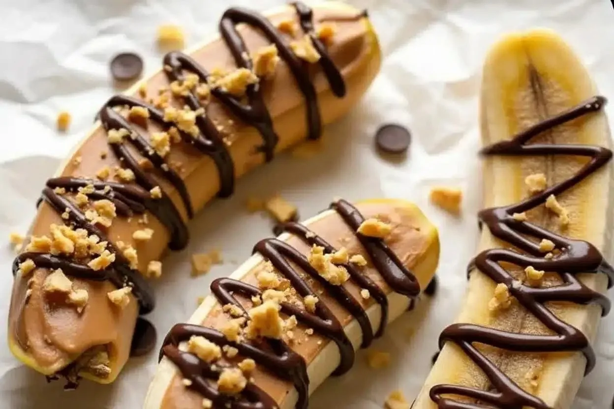 Frozen Banana Snickers Low-Cal Bars - a healthy dessert option