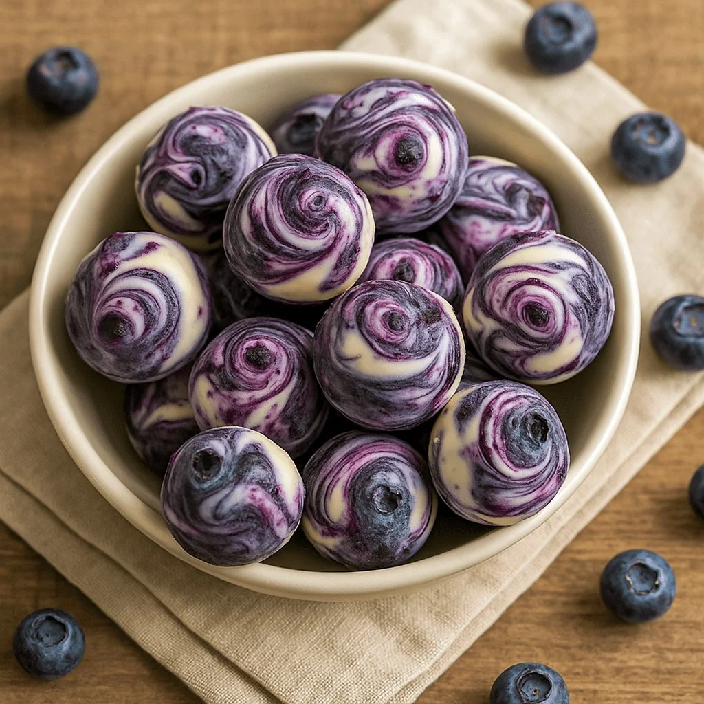 Delicious Greek yogurt blueberry morning bites served on a plate