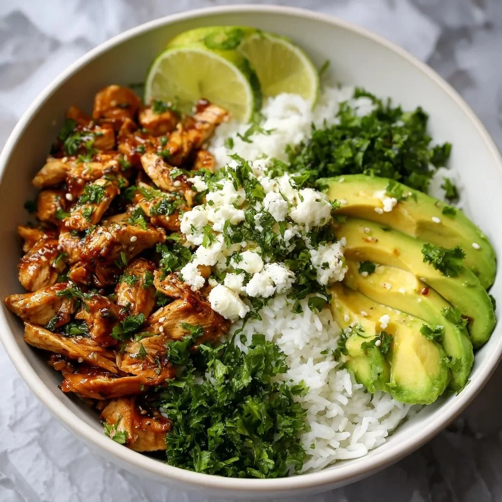 Honey Lime Chicken served with Avocado Rice for a fresh, flavorful dish