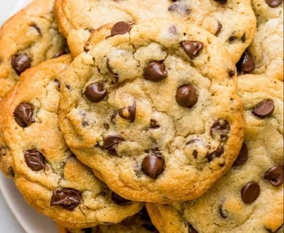 Delicious bakery-style chocolate chip cookies fresh out of the oven.