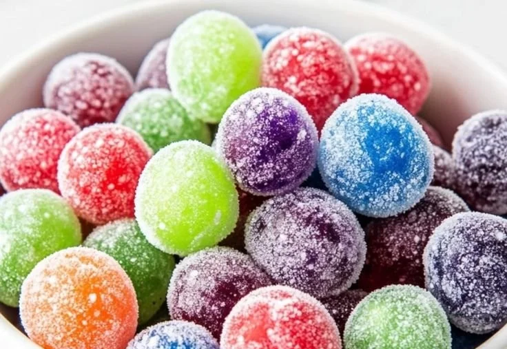 Delicious Kool-Aid grapes in a bowl, a colorful and fun snack option.