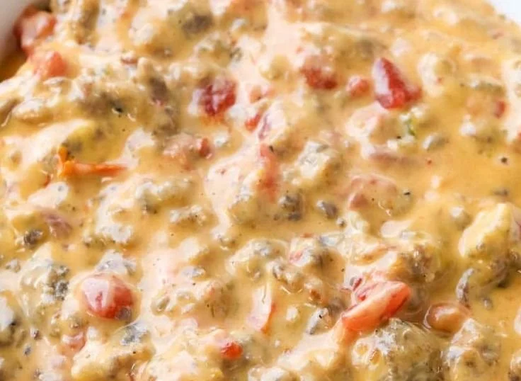 Delicious Rotel Dip served with tortilla chips for a perfect snack