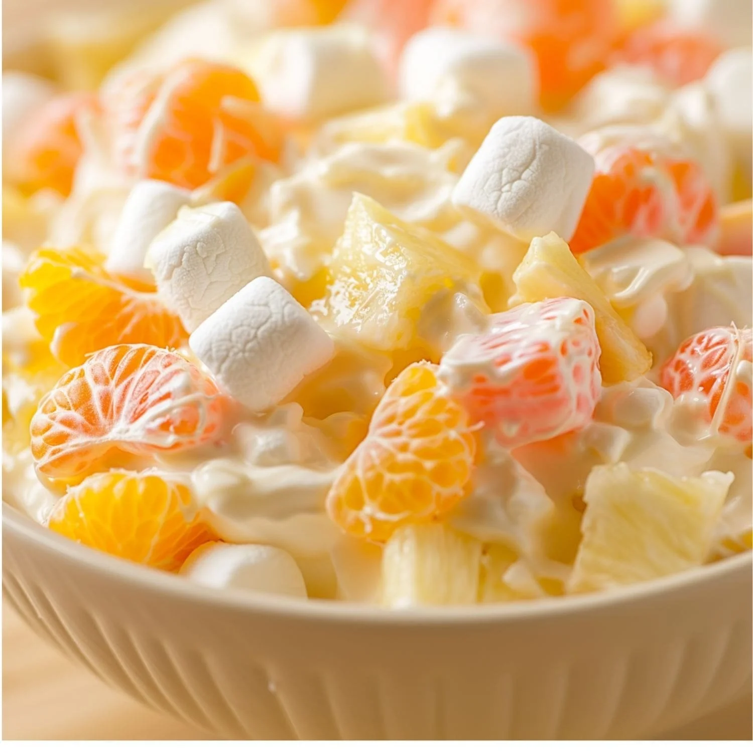 Colorful Tropical Hawaiian Fruit Salad made with fresh fruits