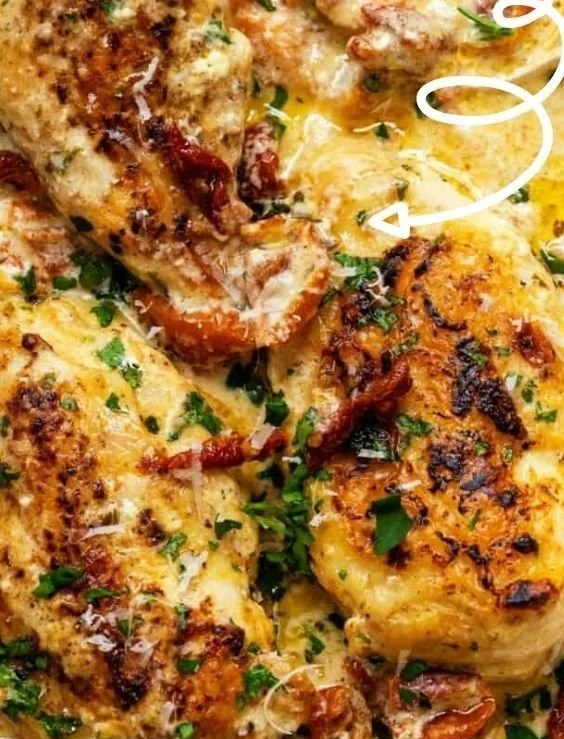Crock Pot Marry Me Chicken served with a side of vegetables