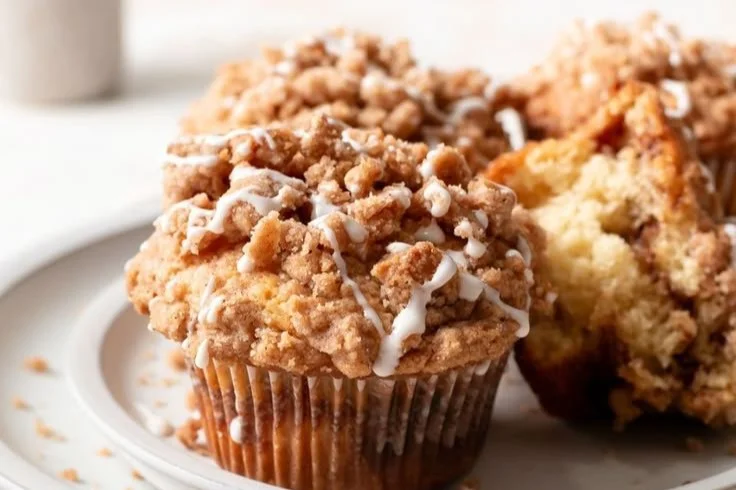 Delicious easy coffee cake muffins fresh out of the oven