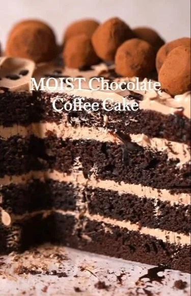 Delicious moist chocolate coffee cake with a rich chocolate and coffee flavor