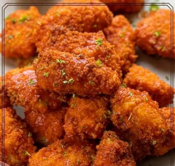 Crispy Buffalo Chicken Wings cooked in an air fryer on a plate.