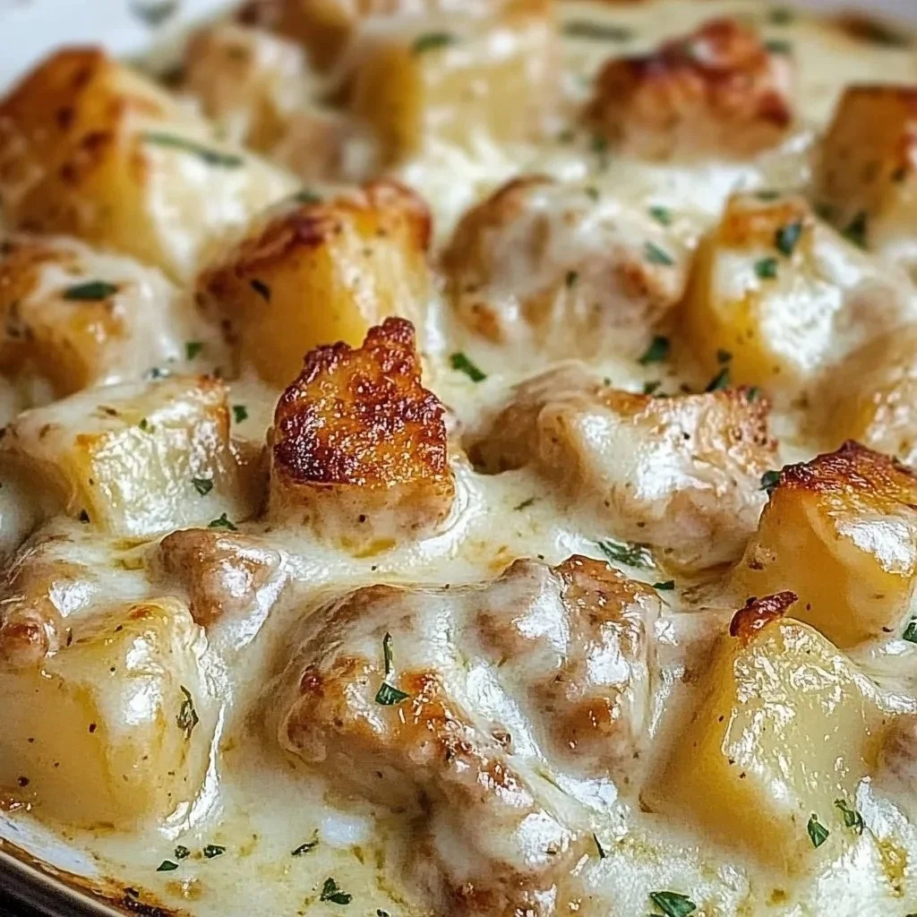 Garlic Parmesan Chicken with potatoes cooked in a crockpot